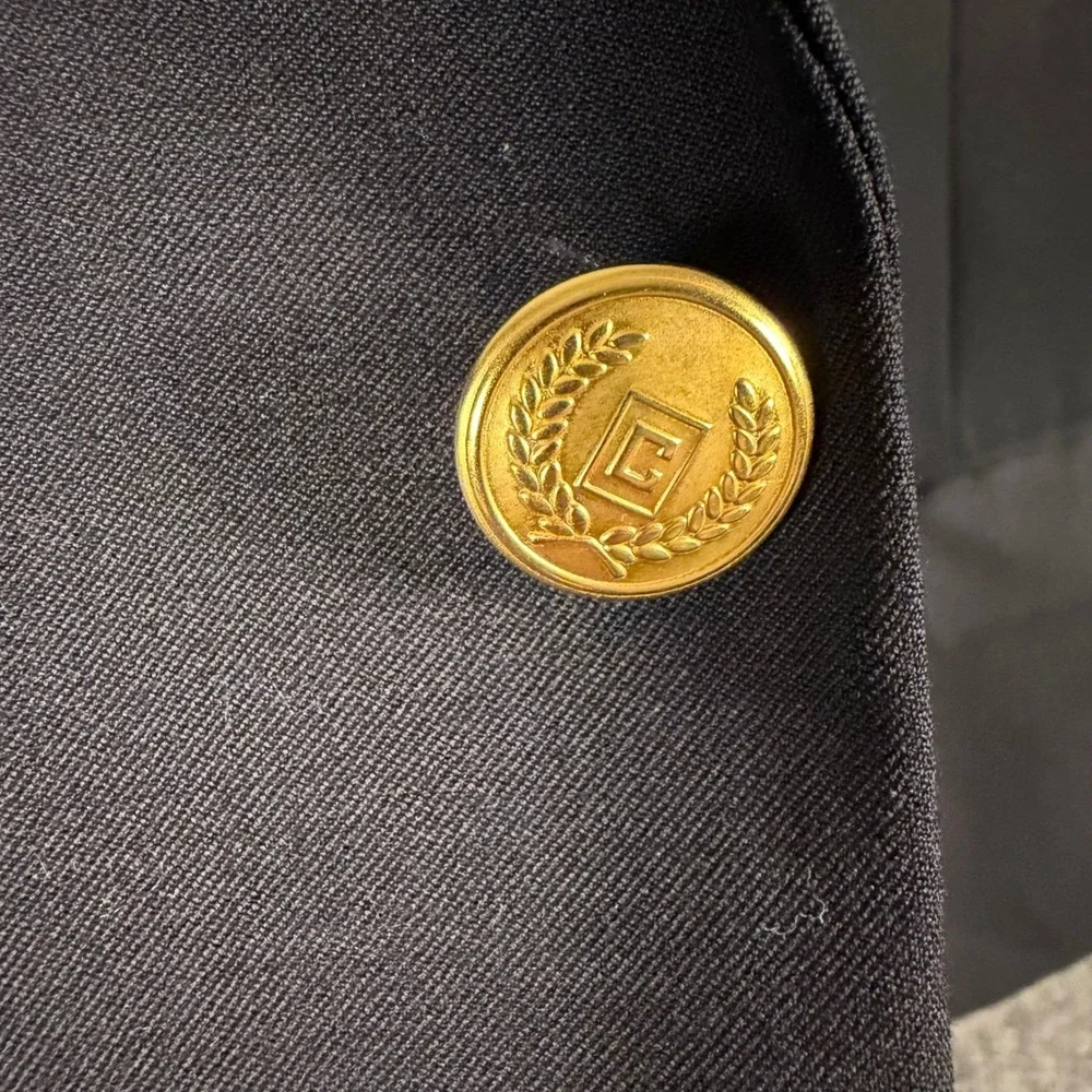 Chaps‎ Mens Navy Blue 100% Wool Blazer Gold Crest Buttons Sport Coat 42S